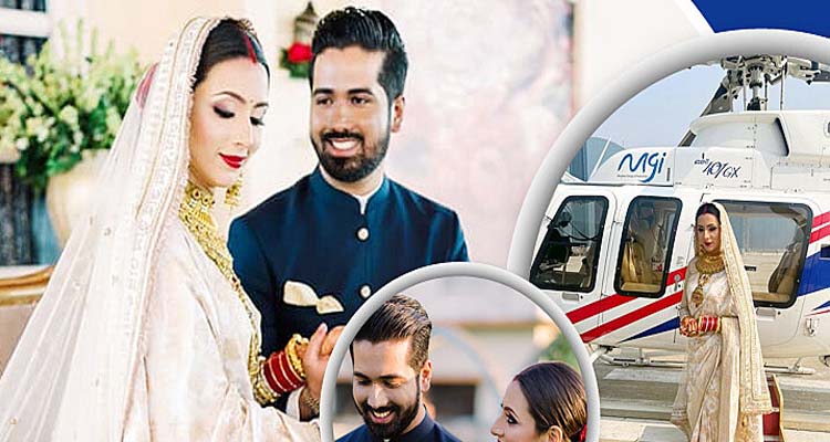 শ্বশুরবাড়ি গেলেন মিম হেলিকপ্টারে