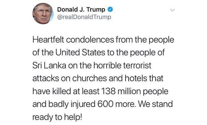 নিজ বার্তায় ভুল করে ফেললেন ট্রাম্প!