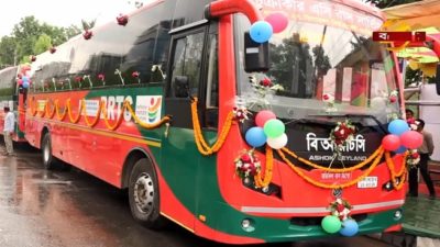 রংপুরে বিআরটিসি’র ডাবল ডেকার বাস সার্ভিস চালু