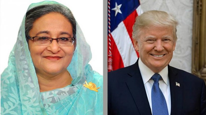 যুক্তরাষ্ট্রের প্রেসিডেন্টের সঙ্গে প্রধানমন্ত্রীর শুভেচ্ছা বিনিময়